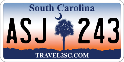 SC license plate ASJ243