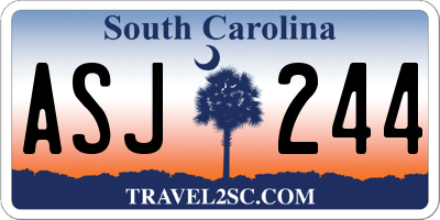 SC license plate ASJ244