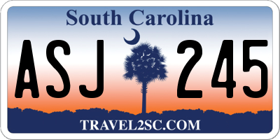SC license plate ASJ245