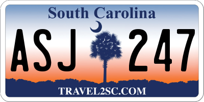 SC license plate ASJ247