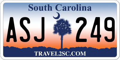 SC license plate ASJ249