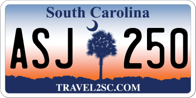 SC license plate ASJ250