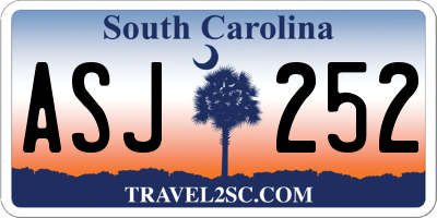SC license plate ASJ252