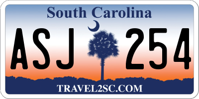 SC license plate ASJ254