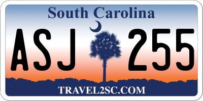 SC license plate ASJ255