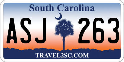 SC license plate ASJ263