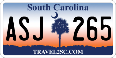 SC license plate ASJ265