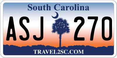SC license plate ASJ270