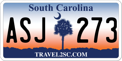 SC license plate ASJ273