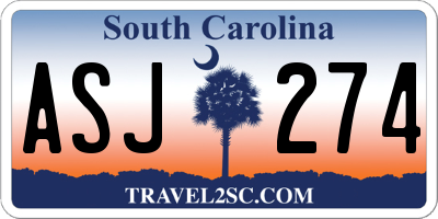 SC license plate ASJ274