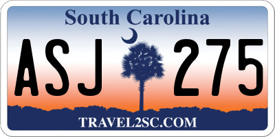 SC license plate ASJ275