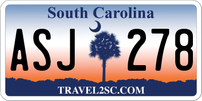 SC license plate ASJ278
