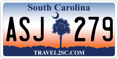 SC license plate ASJ279