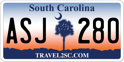 SC license plate ASJ280