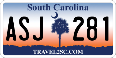 SC license plate ASJ281