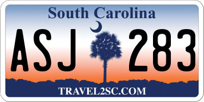 SC license plate ASJ283
