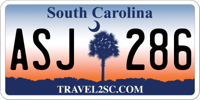 SC license plate ASJ286