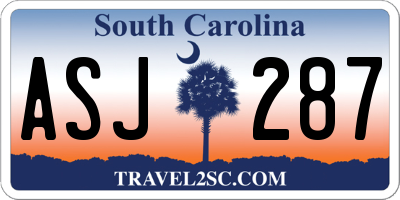 SC license plate ASJ287