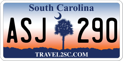 SC license plate ASJ290