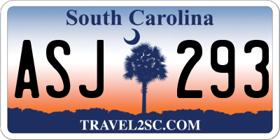 SC license plate ASJ293