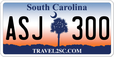 SC license plate ASJ300