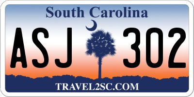 SC license plate ASJ302