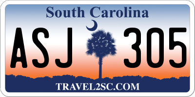 SC license plate ASJ305