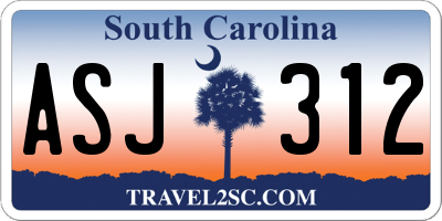 SC license plate ASJ312