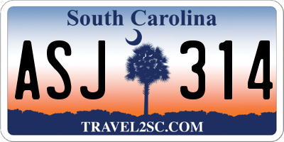 SC license plate ASJ314