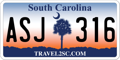 SC license plate ASJ316