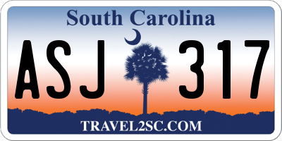 SC license plate ASJ317