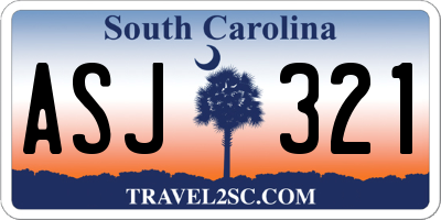 SC license plate ASJ321