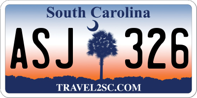 SC license plate ASJ326