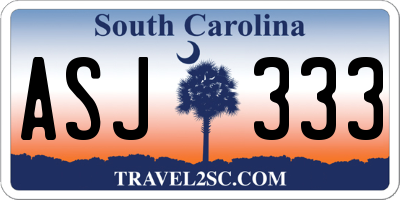 SC license plate ASJ333