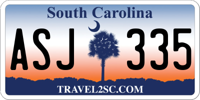 SC license plate ASJ335
