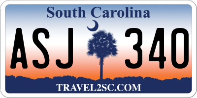 SC license plate ASJ340
