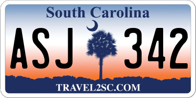 SC license plate ASJ342