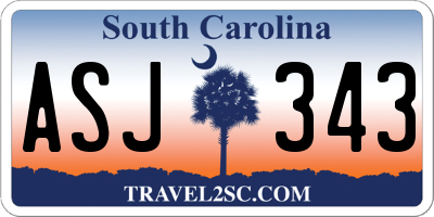 SC license plate ASJ343