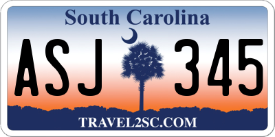SC license plate ASJ345