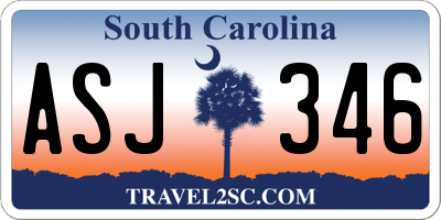 SC license plate ASJ346