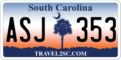 SC license plate ASJ353
