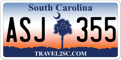 SC license plate ASJ355