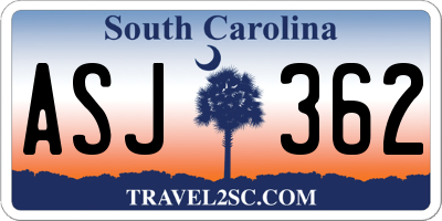 SC license plate ASJ362