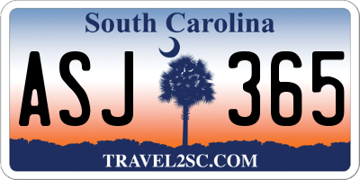 SC license plate ASJ365