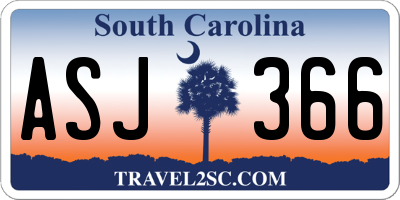 SC license plate ASJ366