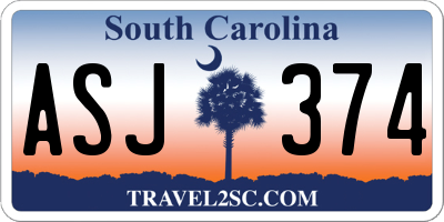 SC license plate ASJ374