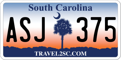 SC license plate ASJ375