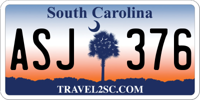 SC license plate ASJ376