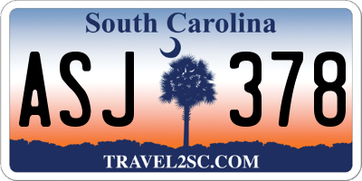 SC license plate ASJ378