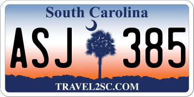 SC license plate ASJ385